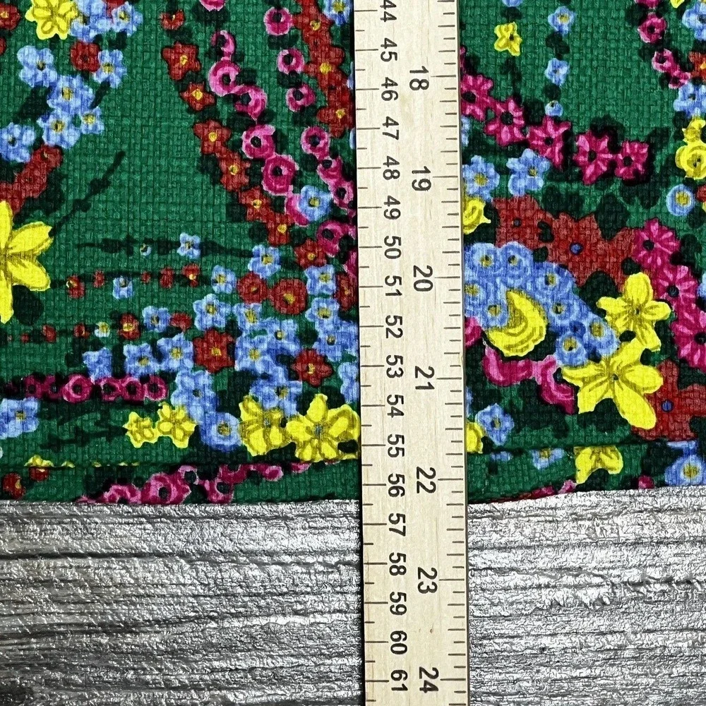 Talbots Green Floral Staight Pencil Skirt Size 2 Woven 28 1/2 Waist Stretch - Picture 9 of 16